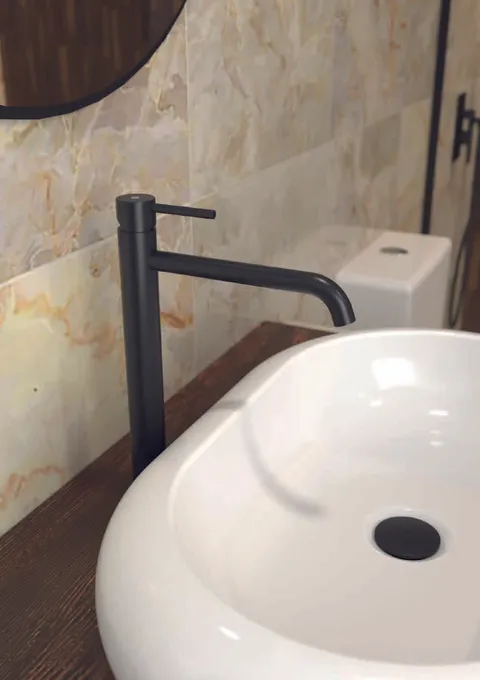 Monomando para lavabo Sirio · serie Sirio · negro