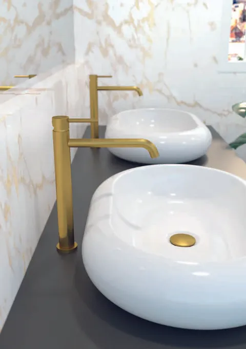 Monomando para lavabo Sirio · serie Sirio · oro